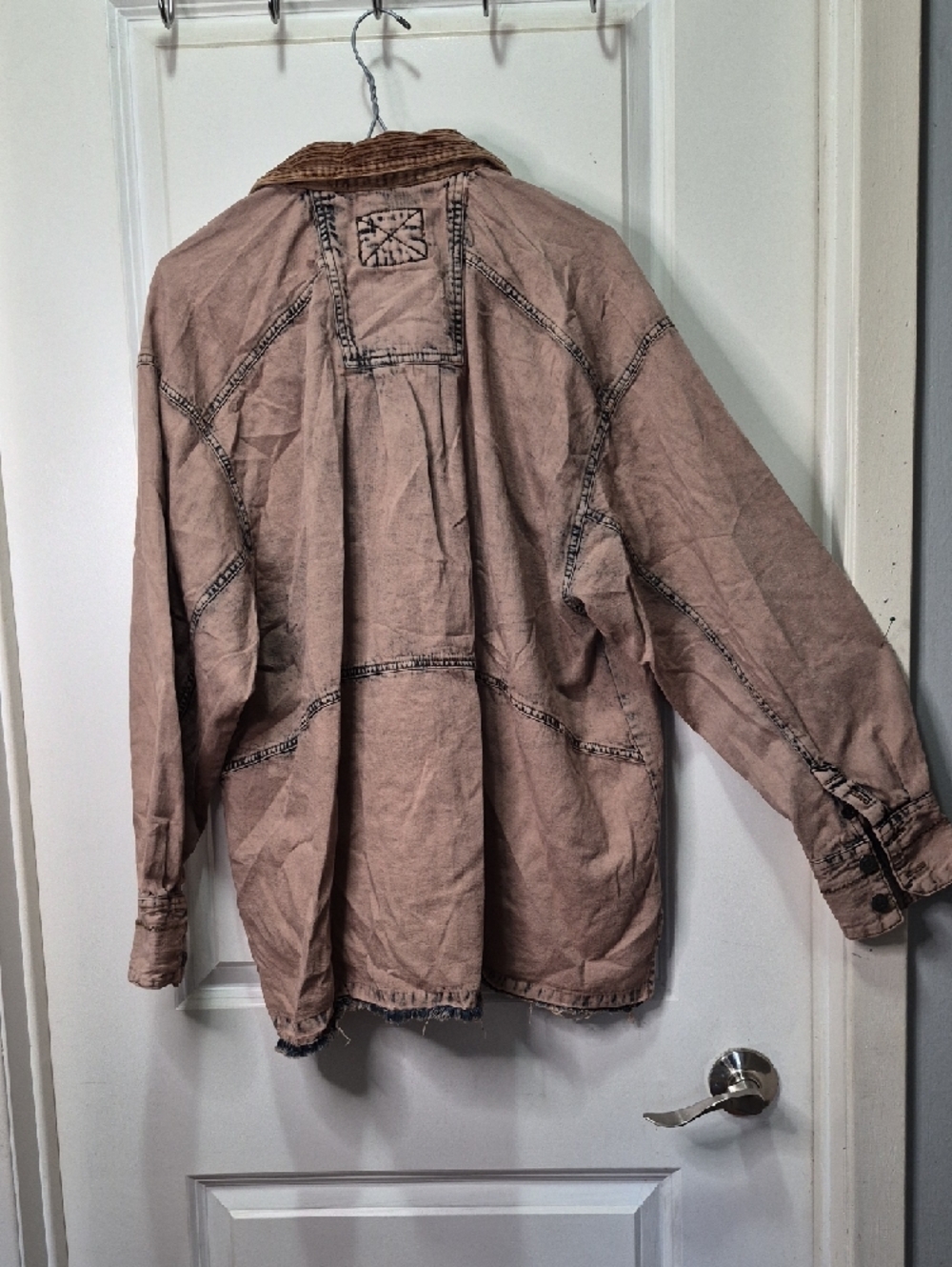 We The Free Free People Beige Brown Cord Collar Oversized Jacket - Picture 5 of 8